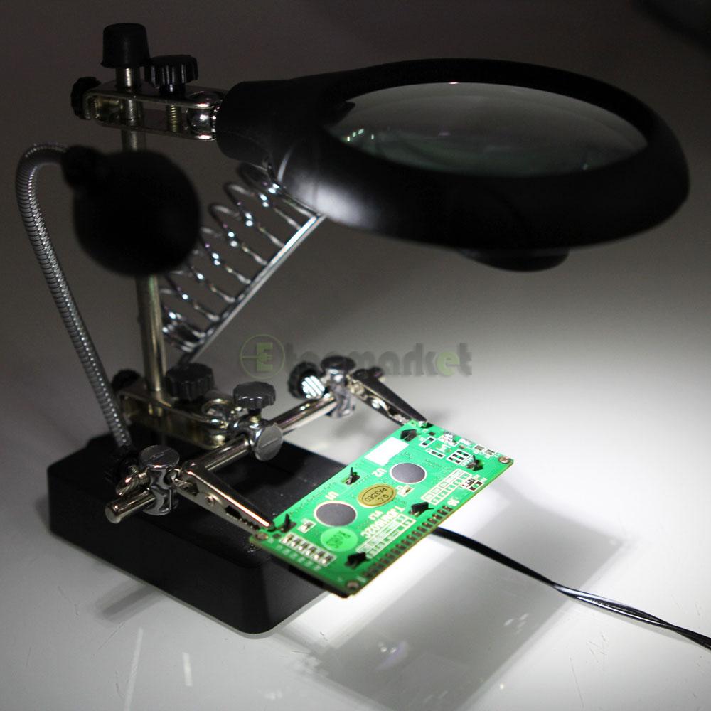 High Quality 3 Lens LED Light Jewelry Desktop Magnifier Loupe