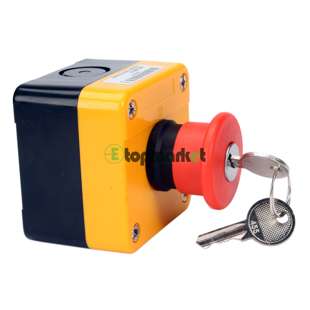 660V 10A Red Sign Security Weatherproof Emergency Stop Push Button